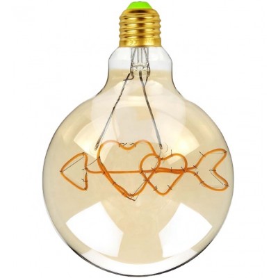 New decorative g125 arrow through heart shaped e26 e27 filament smart led light