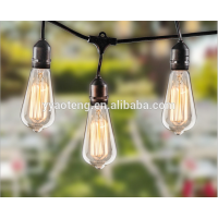 AT-DCX-NEW034 high Voltage 110v-240v CE ROHS IP54 25ft/36ft/40ft/48ft//50ft/100ft length outdoor led edison bulbs string lights