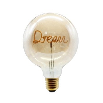 Customized decorative g125 dream letter alphabet e27 e26 soft filament led bulb lamp